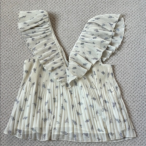 Elegant GANNI Cream and Gray Women's Top - Picture 1 of 6